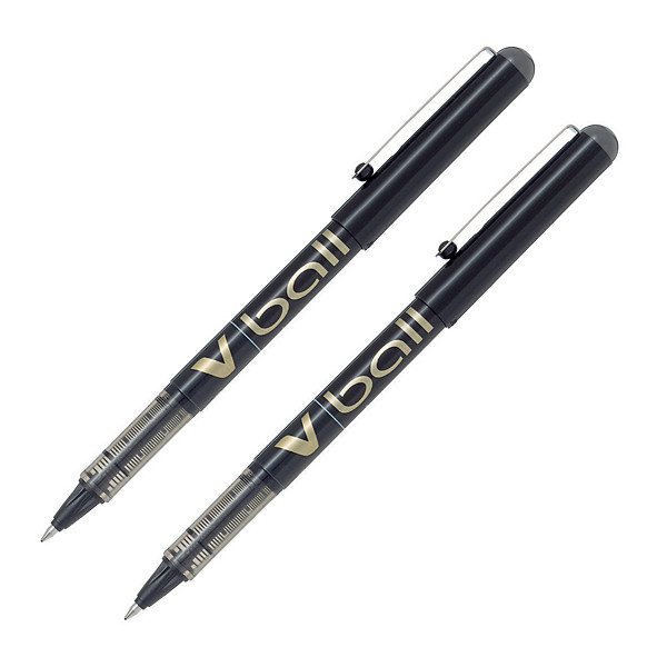 2 stylos roller V-Ball  07 Pilot coloris noir