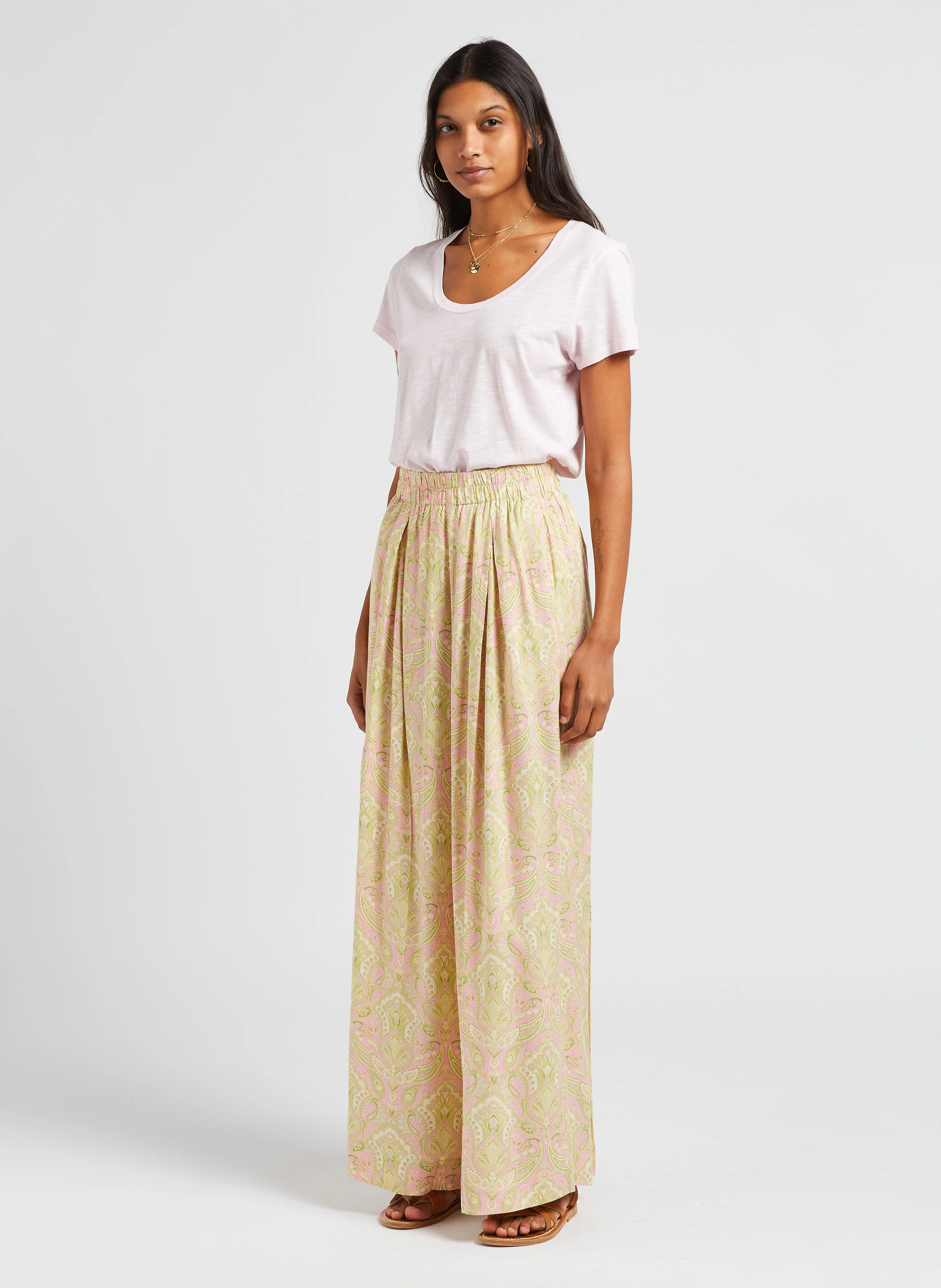 JACKSONVILLE - Tee-shirt col rond en coton mélangé | Rose
