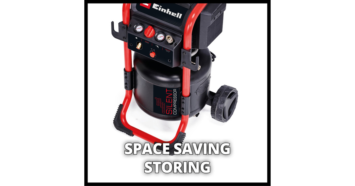 EINHELLTE-AC 240/24 Silent Compressor  (Zwart/rood, 24 liter)