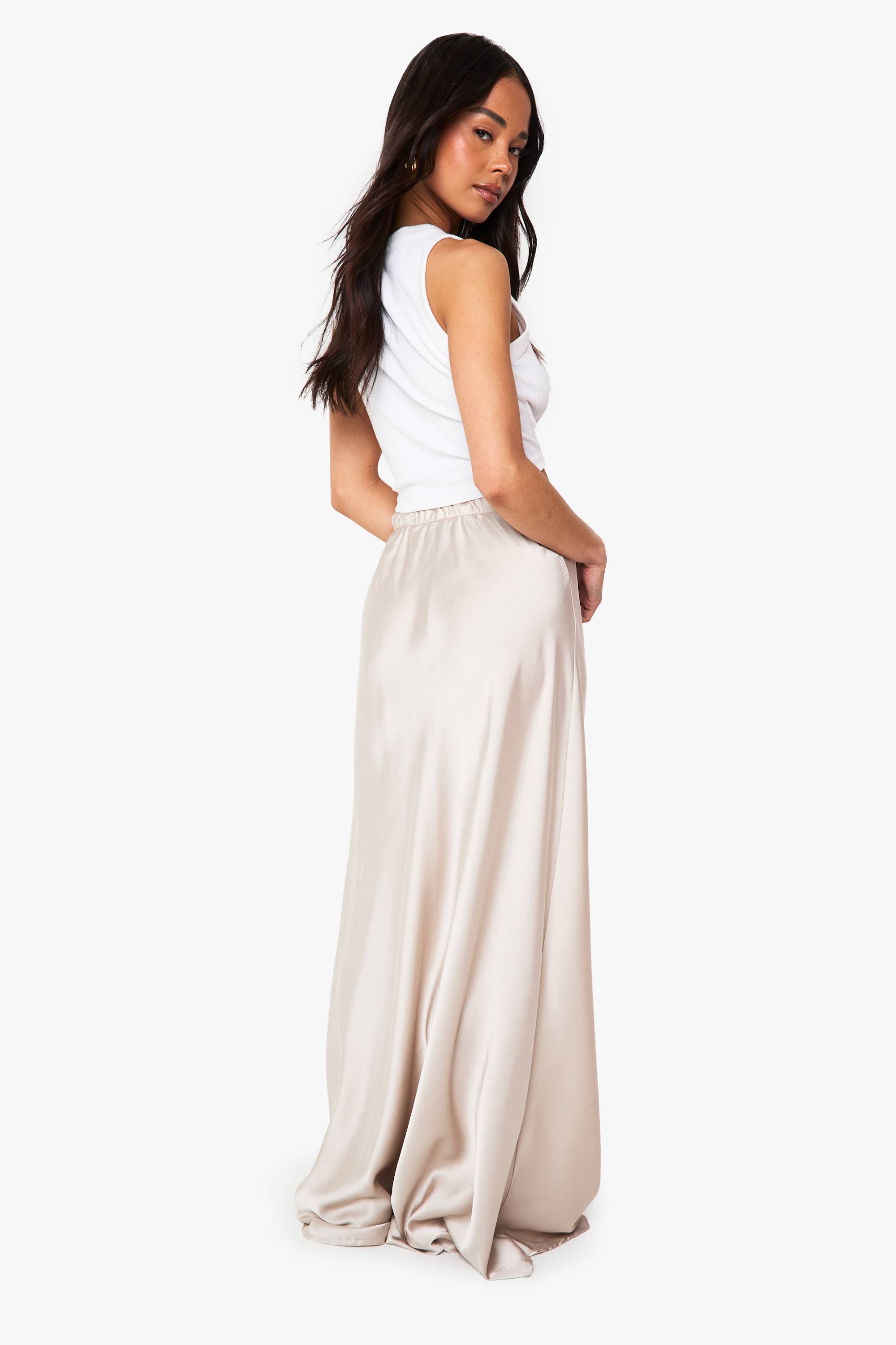 boohoo Jupe-culotte maxi en satin à cordon de serrage