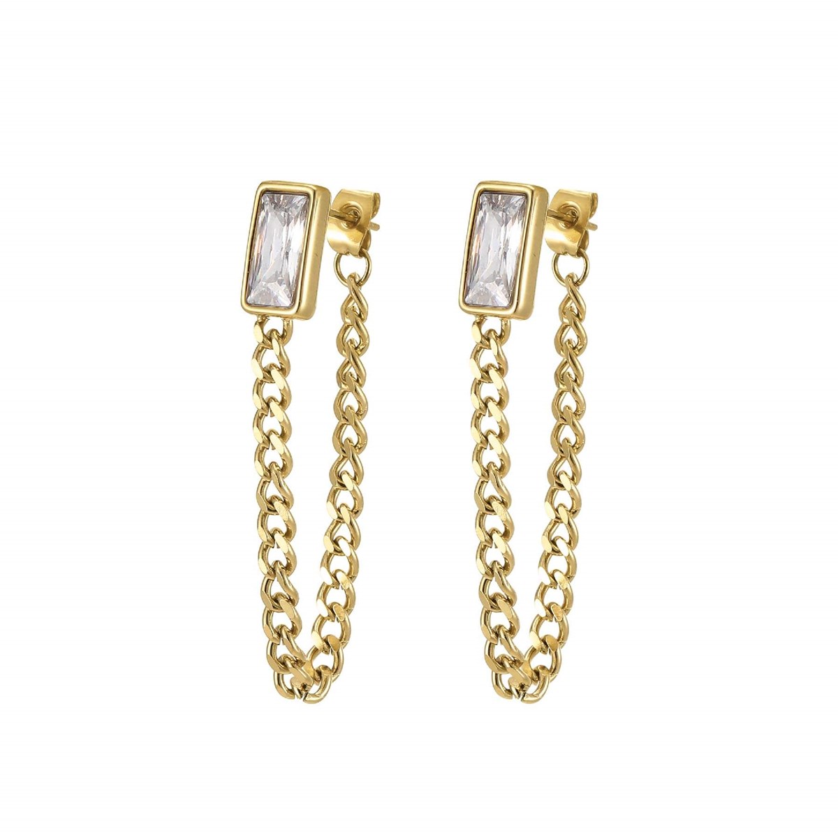Boucles Mila Strass blanc