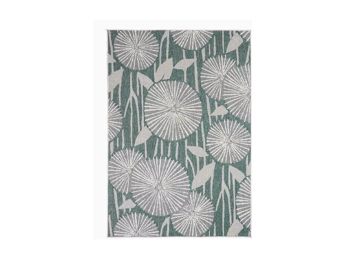 Tapis extérieur, kilim reversible 160x230 EX1 PARA vert et crème