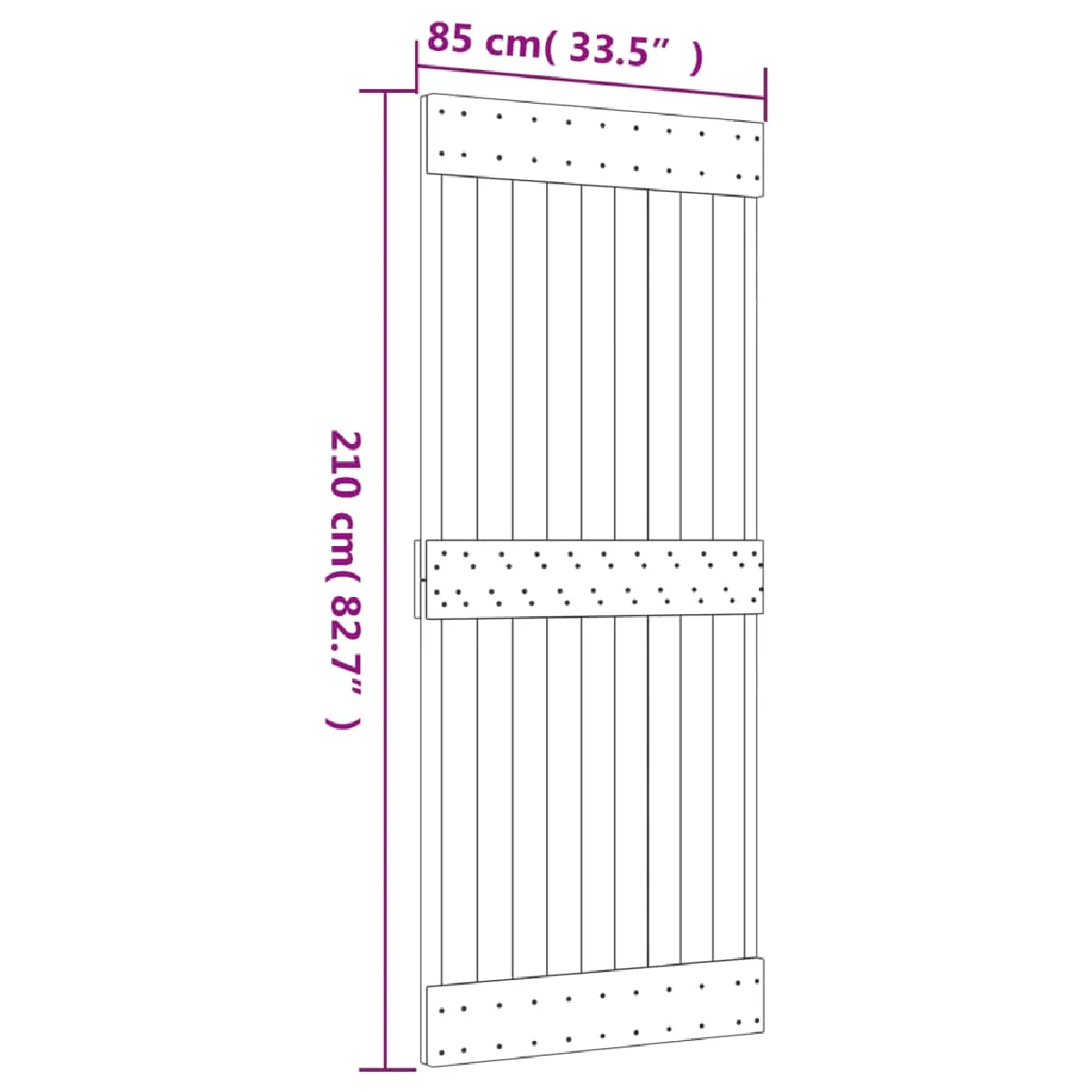 vidaXL Porte coulissante avec quincaillerie - Pin massif