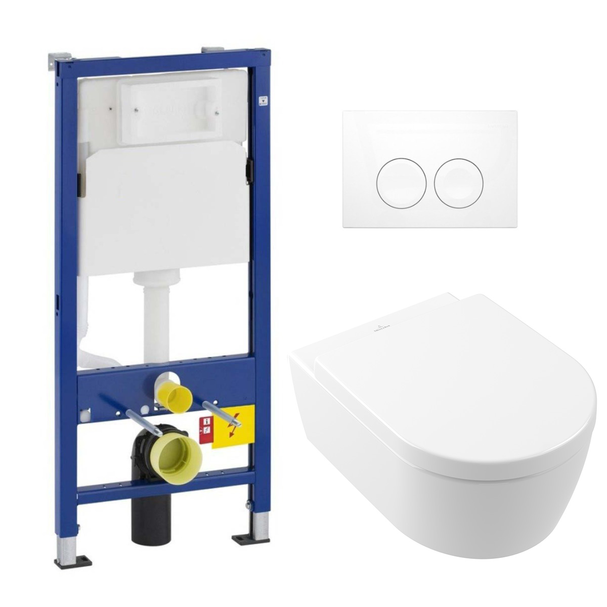 Geberit UP100 toiletset met Villeroy & Boch Avento randloos toilet met softclose zitting