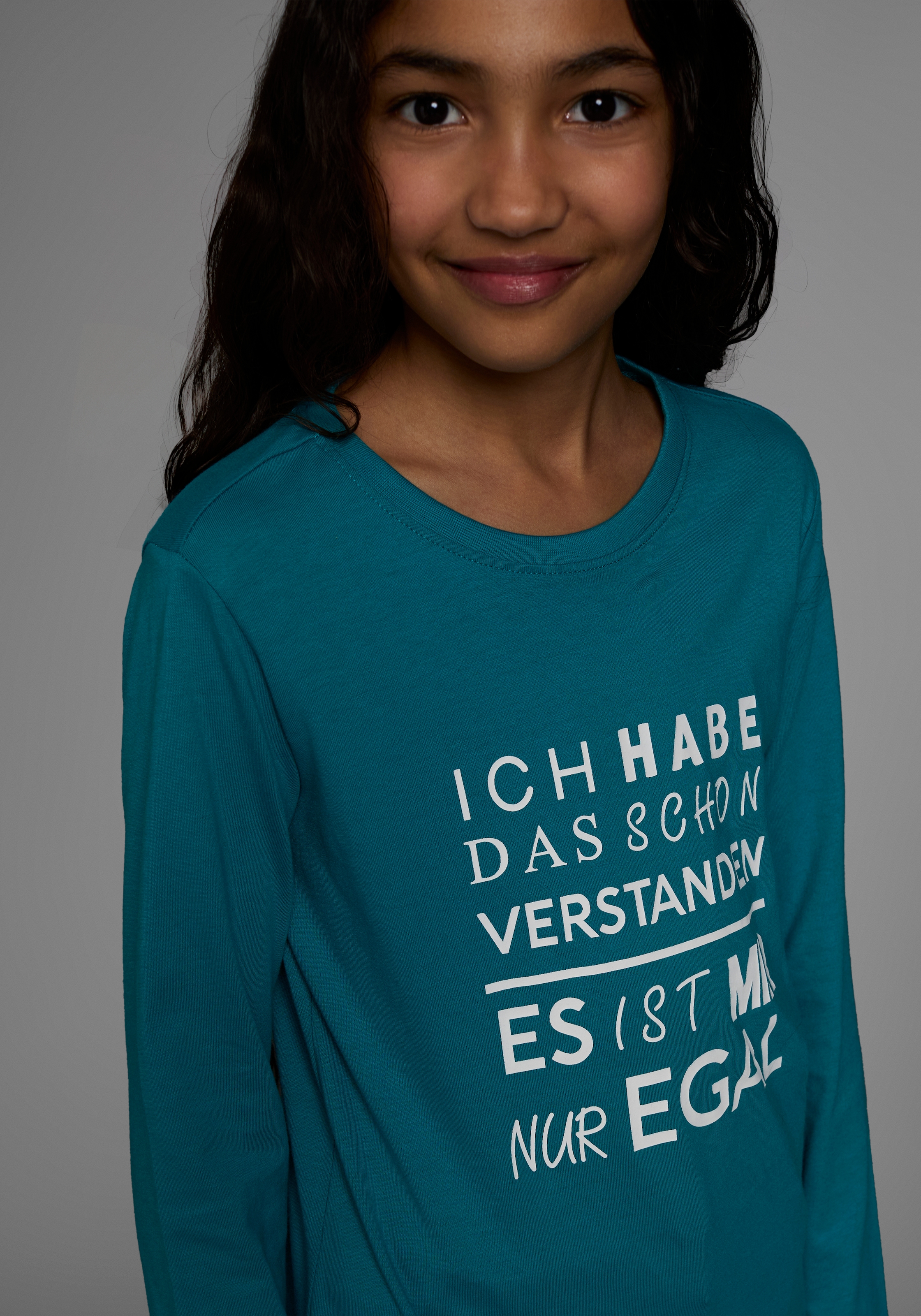 KIDSWORLD Langarmshirt »Ich hab das schon verstanden - es ist mir nur egal«, Langarm,  Basic-Passform,  mit Statements/Sprüchen