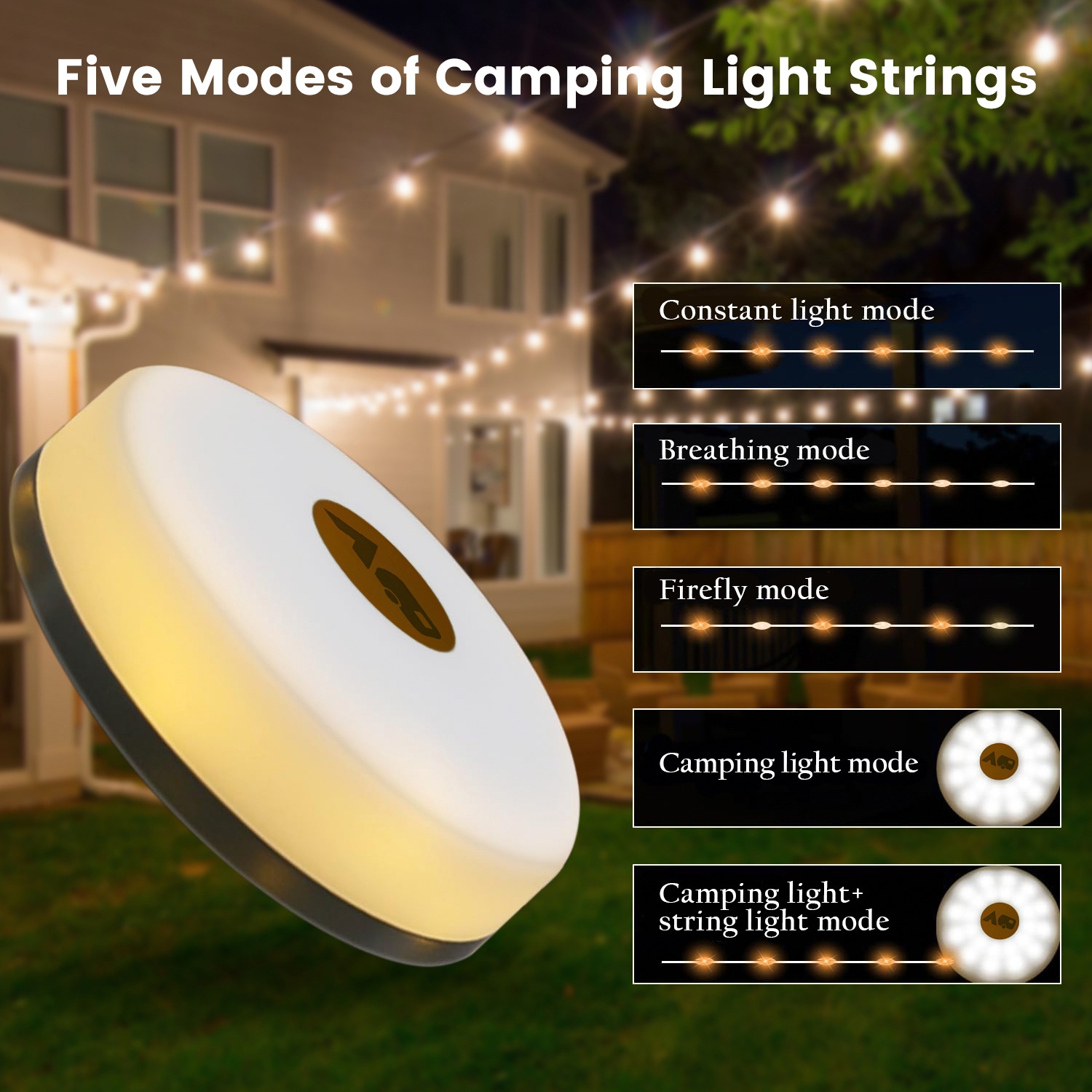 Berger 2 in 1 Campinglaterne und Lichterkette (Länge 10 m)