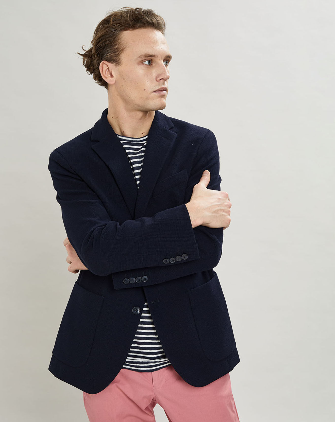 Hackett London Veste  en tricot unie bleu marine