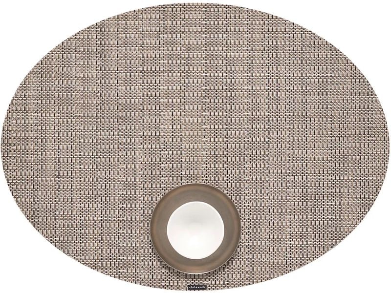 Chilewich Tischset Thatch, oval, 36 cm x 49 cm, Umber Platzset