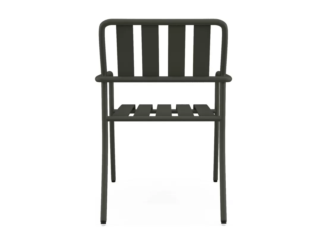 Lot de 2 fauteuils de jardin empilables en métal - Gris anthracite - BIRMOS de MYLIA