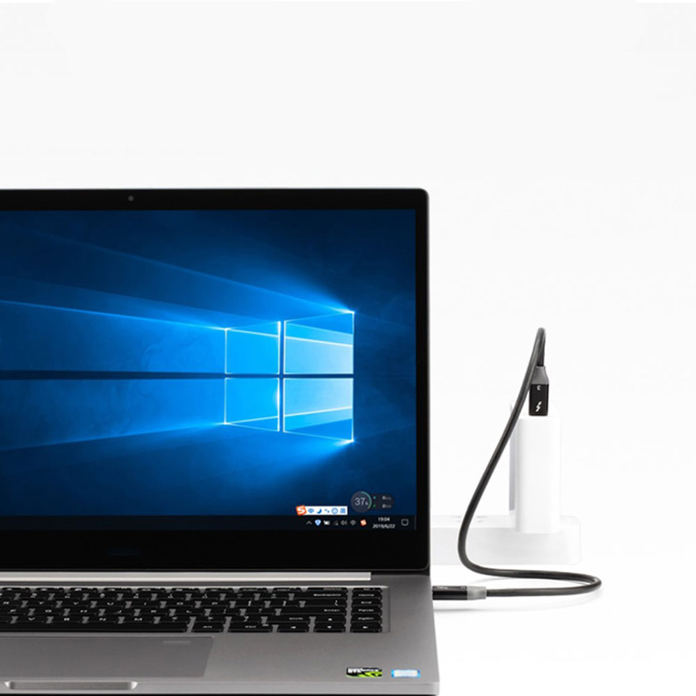 (1.2m) 100W USB C auf USB C Ladekabel Thunderbolt 3 Datenkabel 4K Monitor-Verbindungskabel 40 Gbit/s - Schwarz