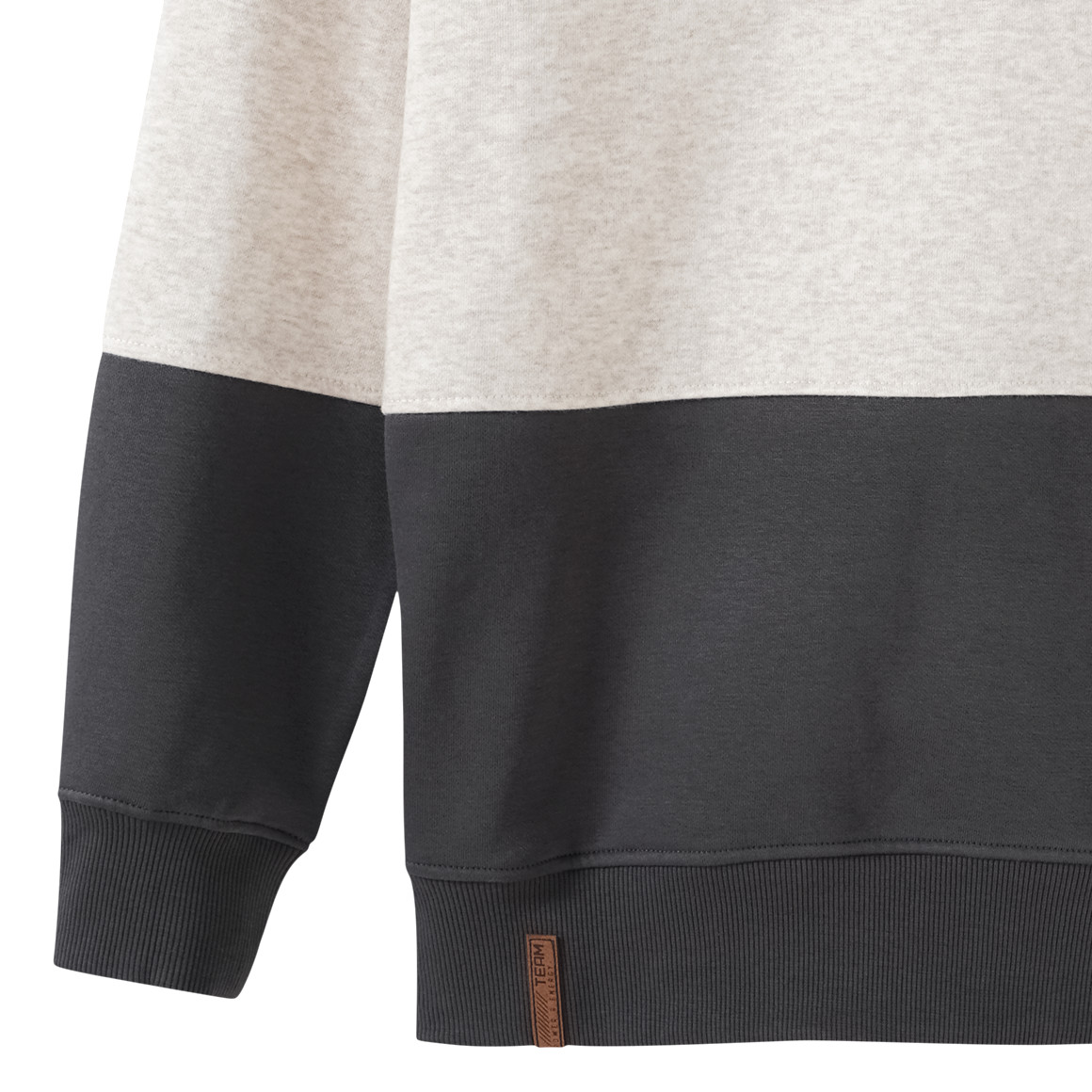 Yigga Jungen Sweatshirt mit Schalkragen hellbraun / hellbeige / dunkelgrau