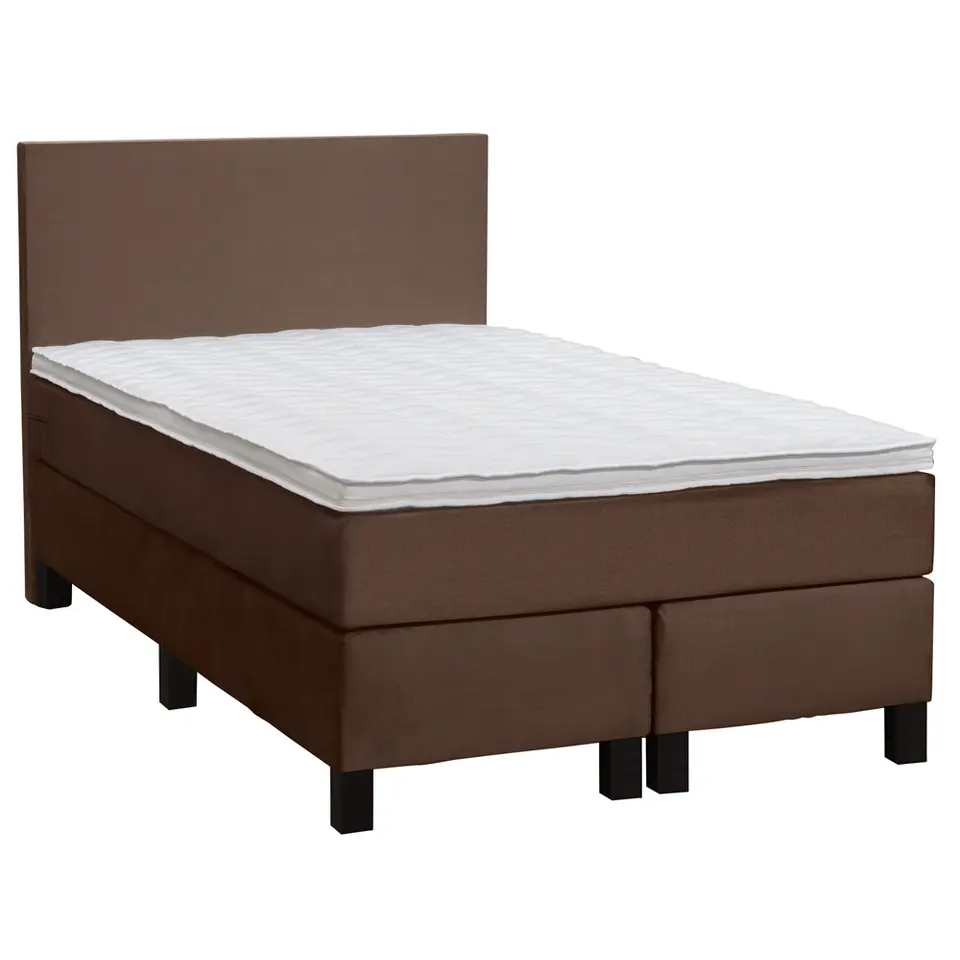Boxspring Liv egaal - bruin - 120x200 cm - vierkante poot