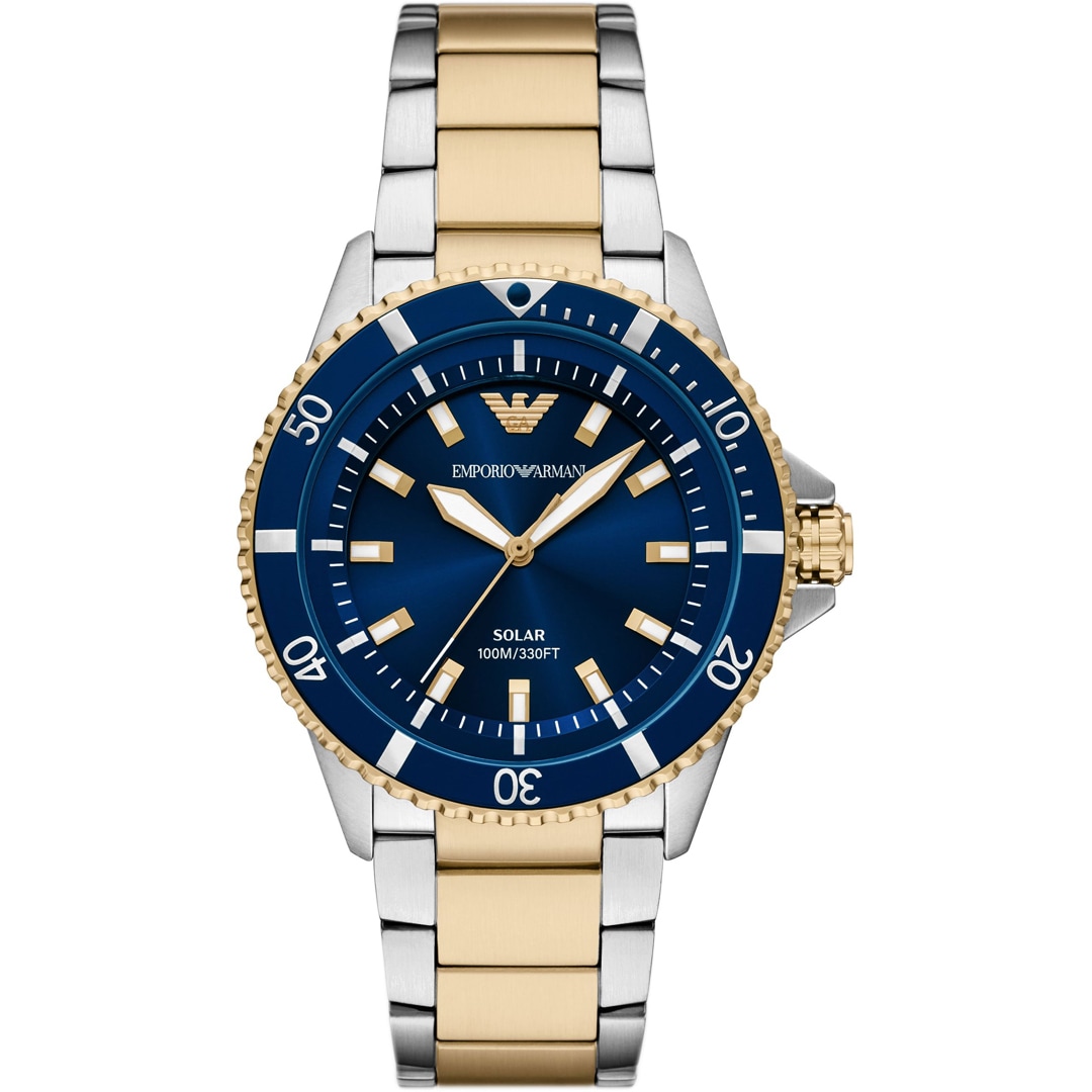 Emporio Armani Diver World Explorer Solar Bicolor / Blau