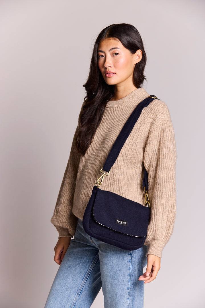 Sac à main Margault Laine Marine
