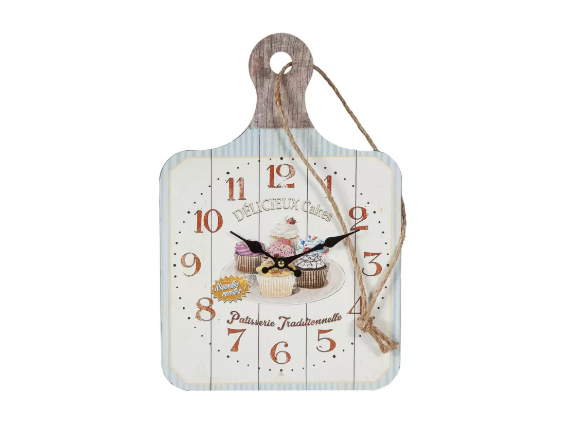 Horloge murale en bois blanc 27x40x2h