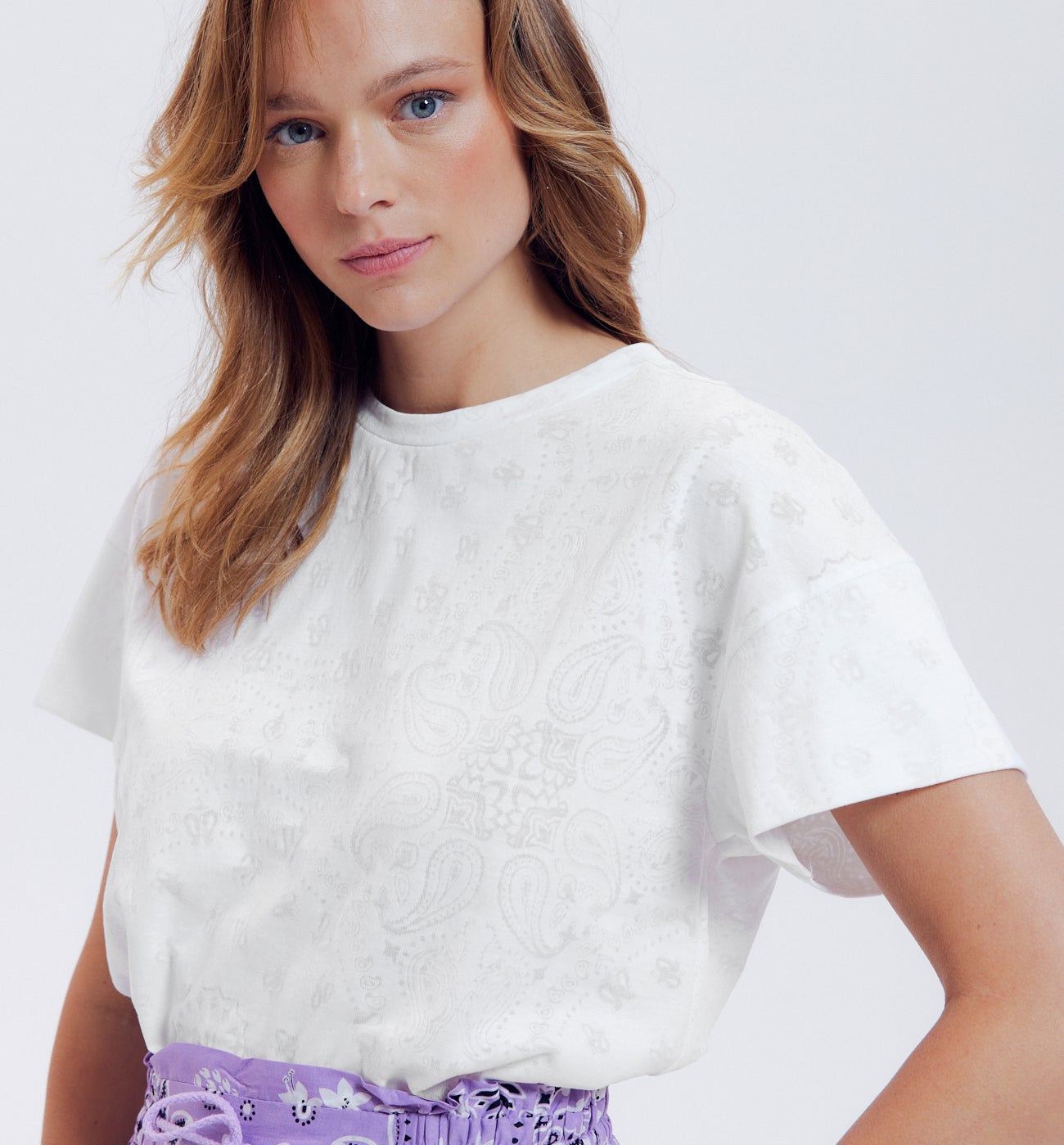 T-shirt motif bandana - Ecru
