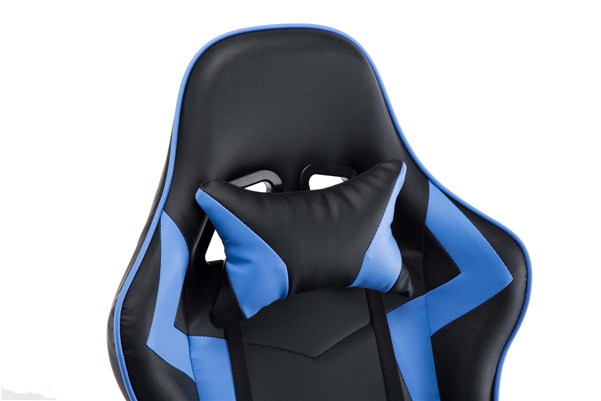 Gamingstuhl Bürostuhl Leder STREAM blau
