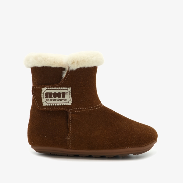 Groot leren babyschoenen bruin