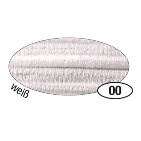 Folia Chenilledraht weiß 8mm, 50cm lang, 10 Stück