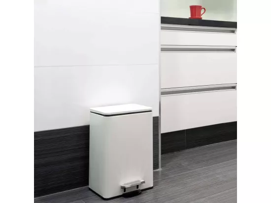 Poubelle de cuisine 12 litres en aluminium ouverture à pédale