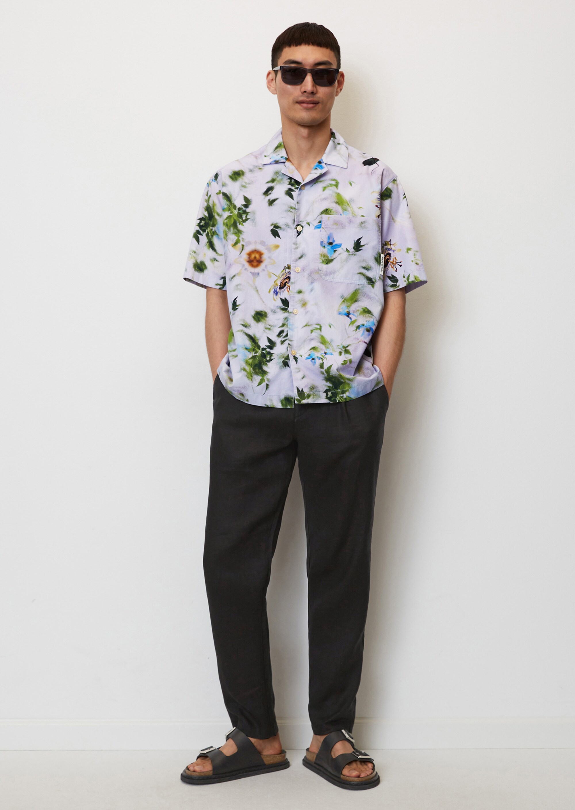 STUDIO MARY LENNOX FOR MARC O'POLO Kurzarm-Hemd relaxed mit Flora und Fauna-Allover-Print