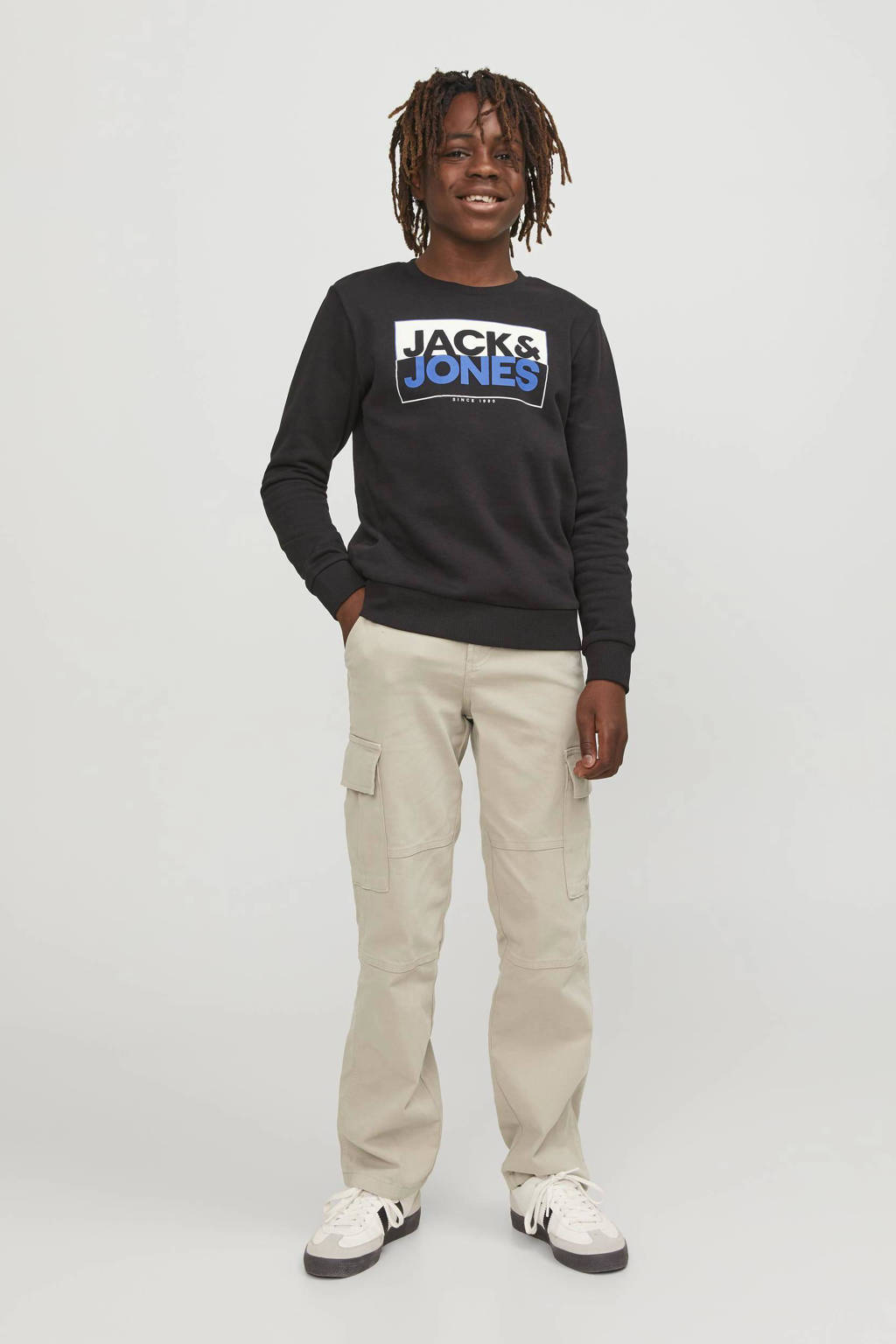 JACK & JONES loose fit cargobroek JSPTKANE JJHARLOW beige