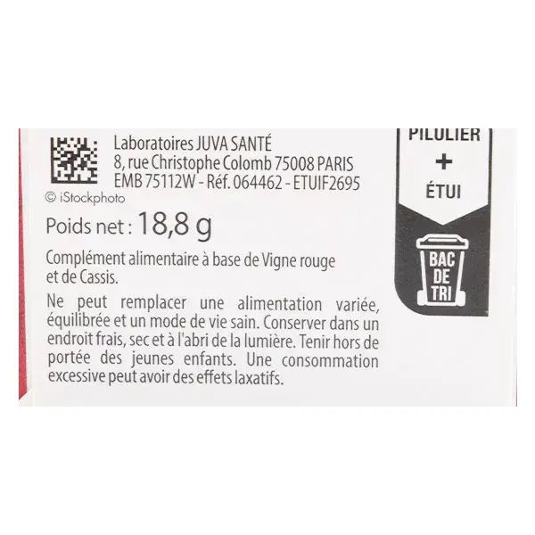 Juvamine Light Legs Videira Vermelha Groselha Preta 30 comprimidos