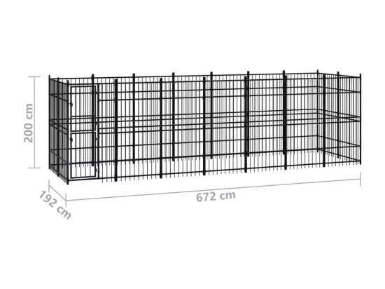 Chenil cage enclos pac noire 672 x 192 x 200 cm 02_0041785