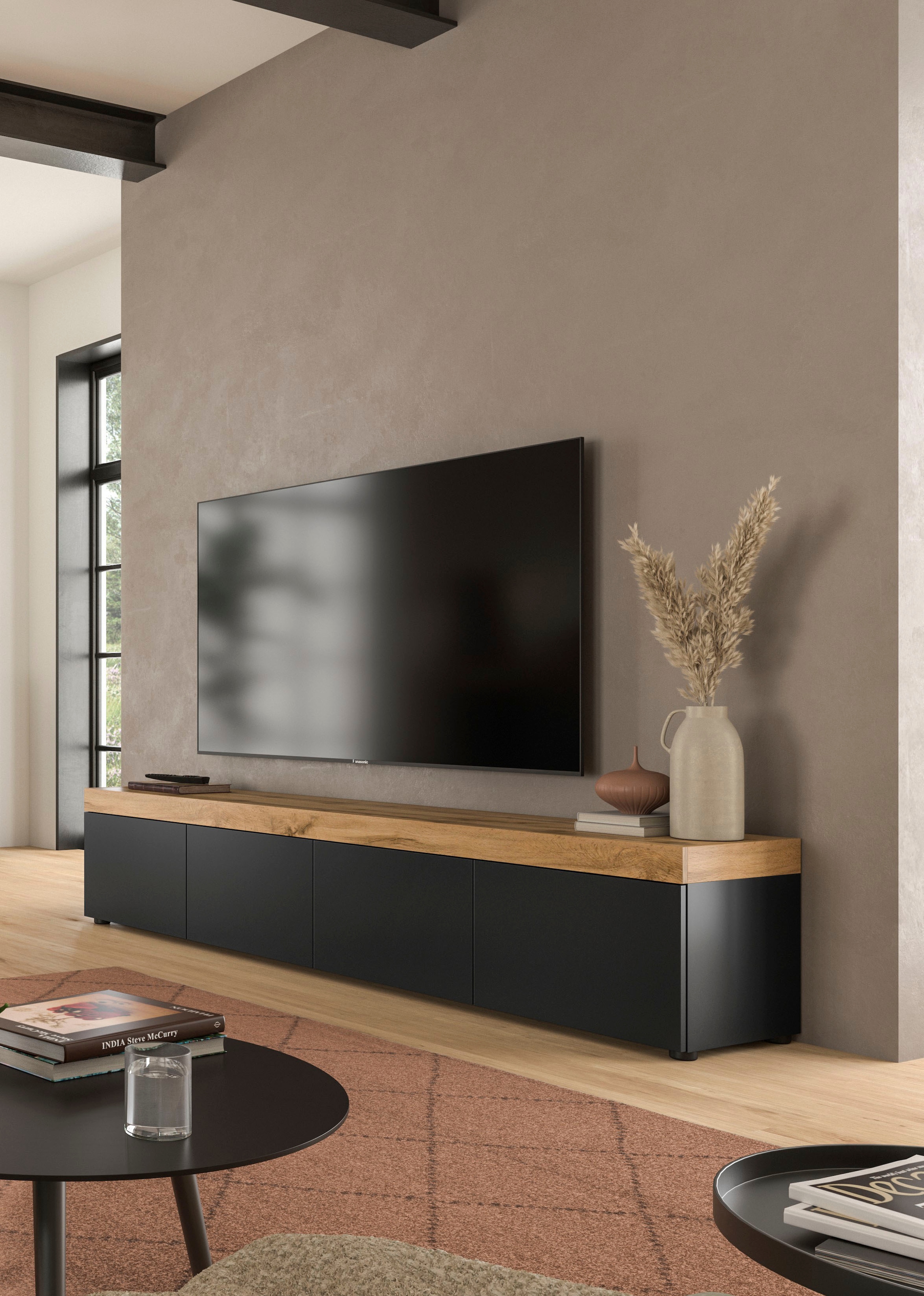 GOODproduct Lowboard »MAMBO, TOPSELLER!, Breite 200cm, 4 Klappen, stehend oder hängend« 2 farbige Ausführung, in verschiedenen Farben erhältlich, 1 Stk. tlg. Lowboard, TV Unterschrank, Tv-Schrank, Wohnzimmer