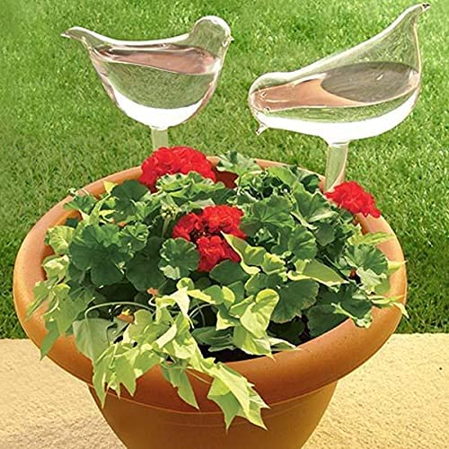 (2er Set) 25x10cm Automatischer Pflanzenbewässerungs Vogel (Indoor/Outdoor) - Transparent