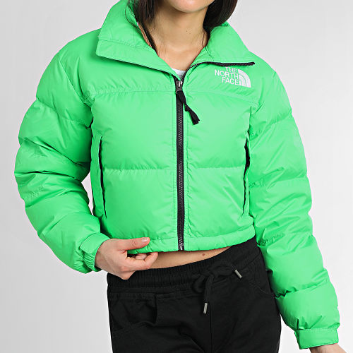 Doudoune Crop Femme Nuptse Short A5GGE Vert Fluo