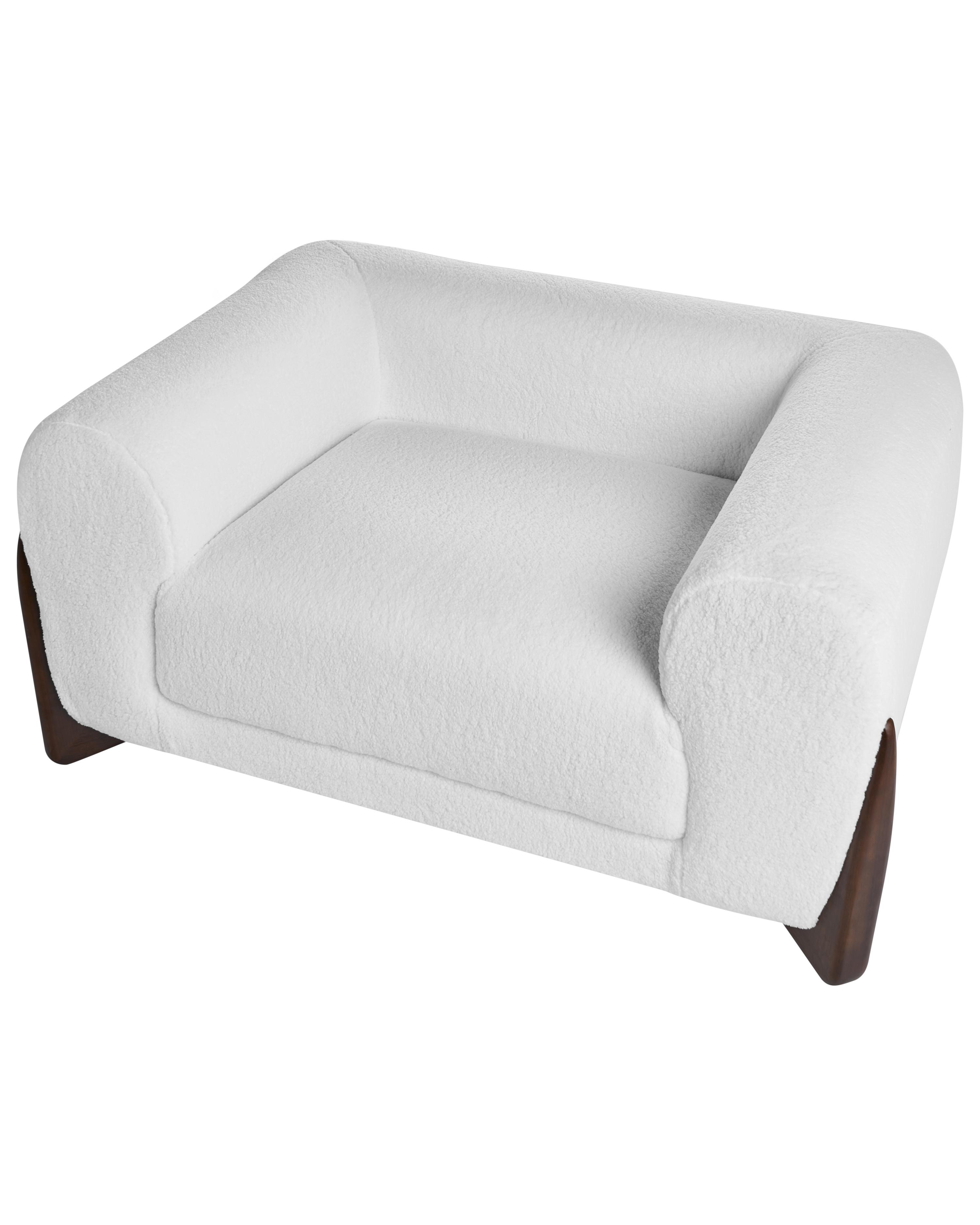 Fauteuil VINLIDEN Bouclé Wit