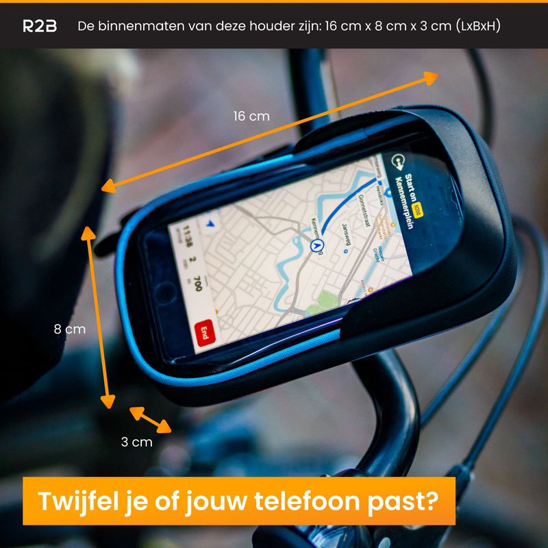 Universele Telefoonhouder - Zwart - Waterdicht - Voor Fiets, Scooter, Motor