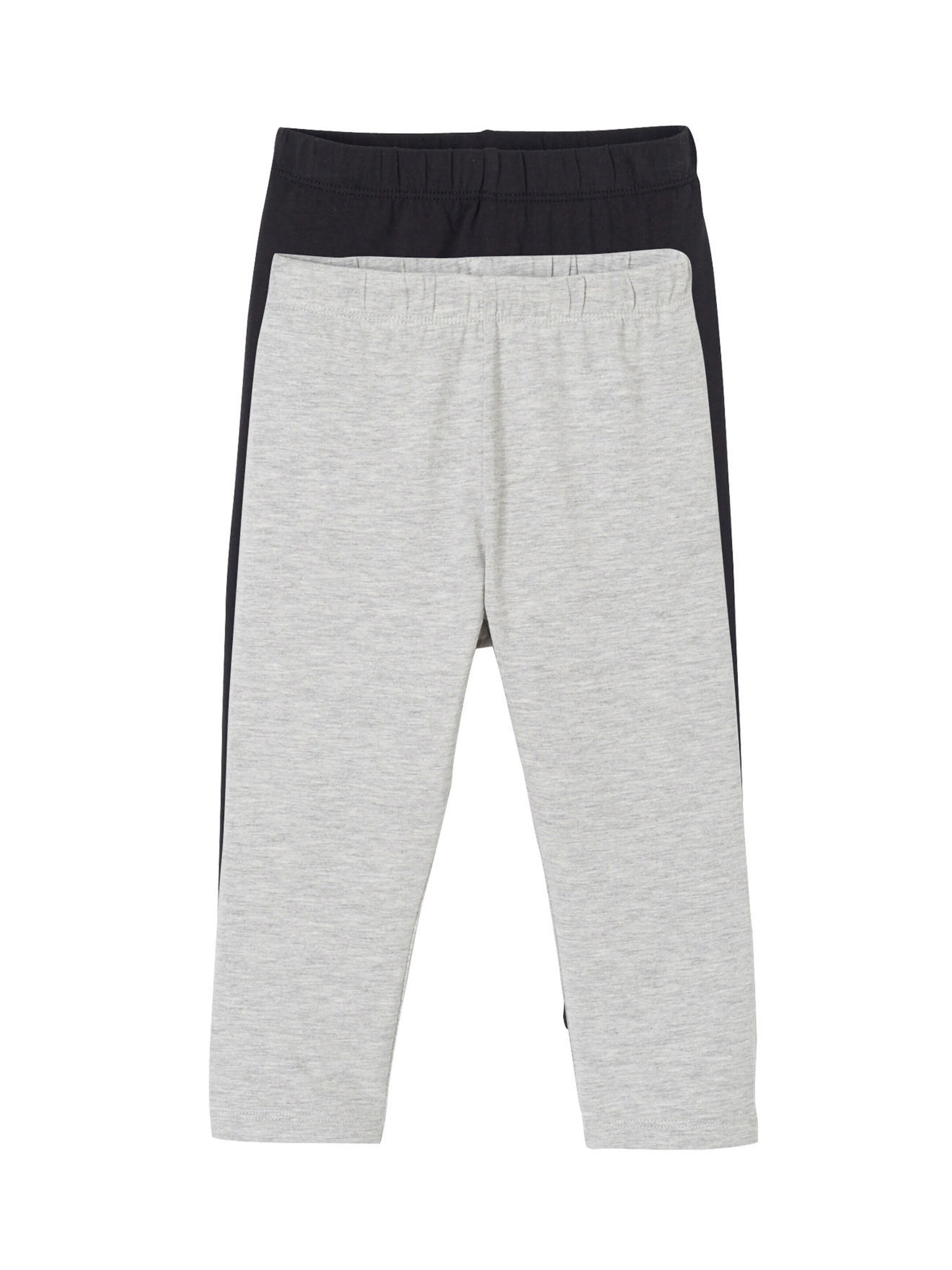 Vertbaudet 2er-Pack Mädchen 3/4-Leggings BASIC grau meliert+schwarz