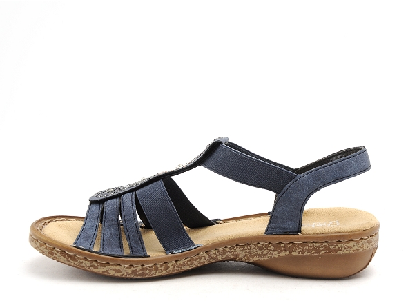 Rieker nu pieds plats femme 628g9 bleu