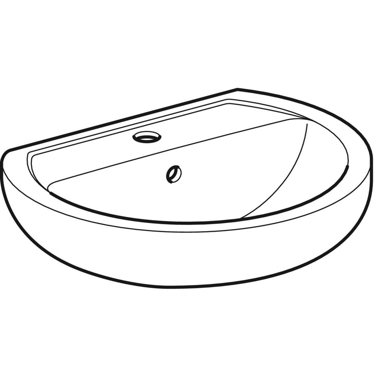 Geberit Bastia ronde fontein met kraangat 50x41cm wit glans