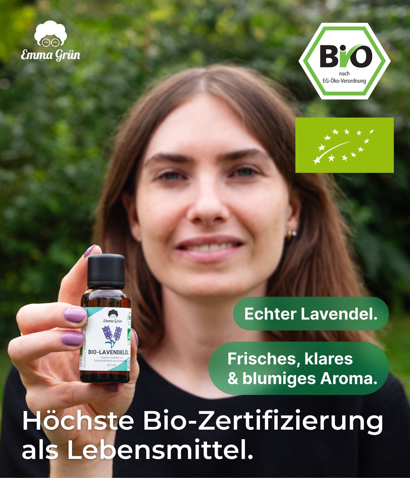Emma Grün® ätherisches Bio Lavendelöl naturrein & hochdosiert