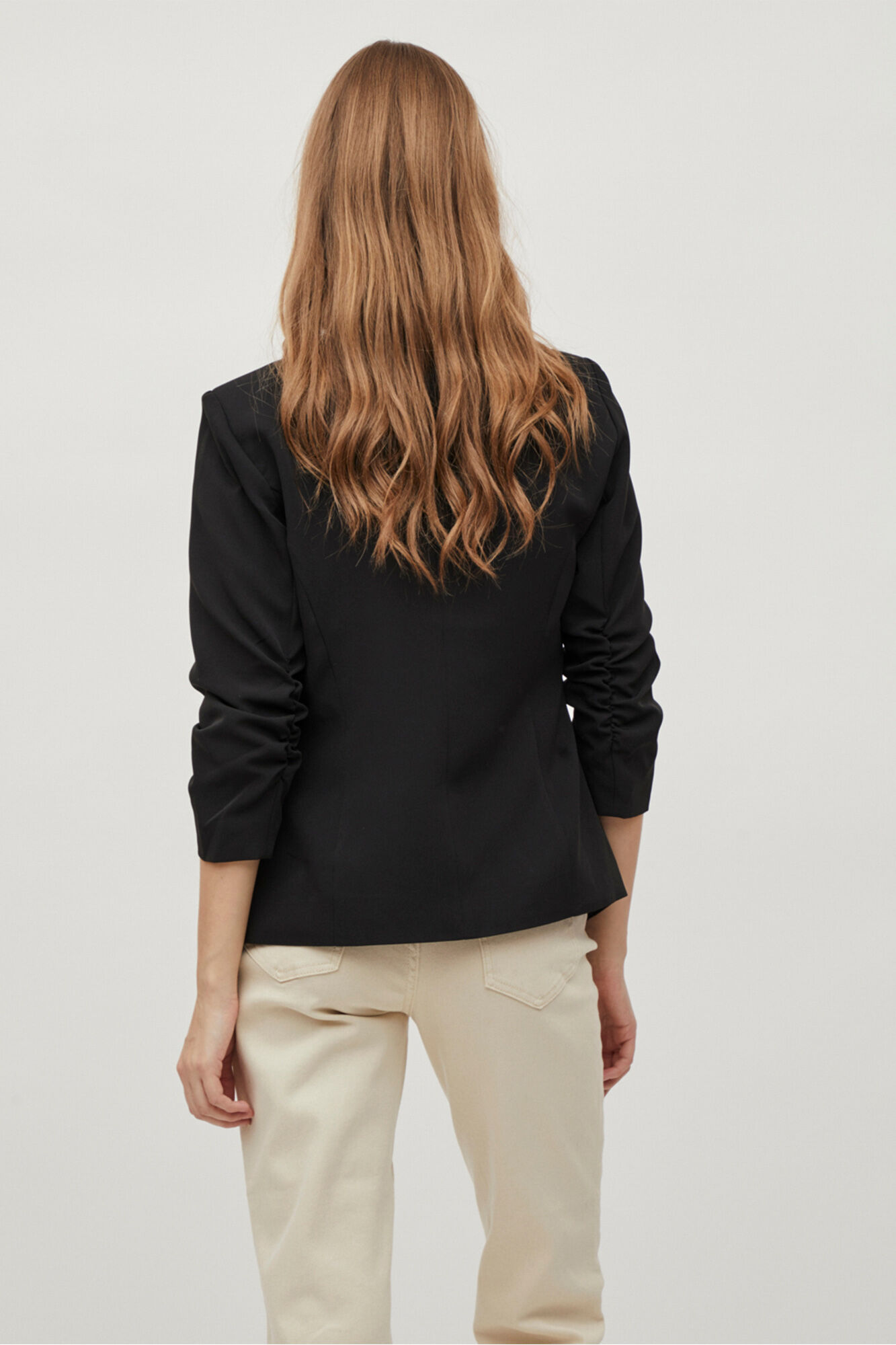 Blazer feminino com lapela - Preto