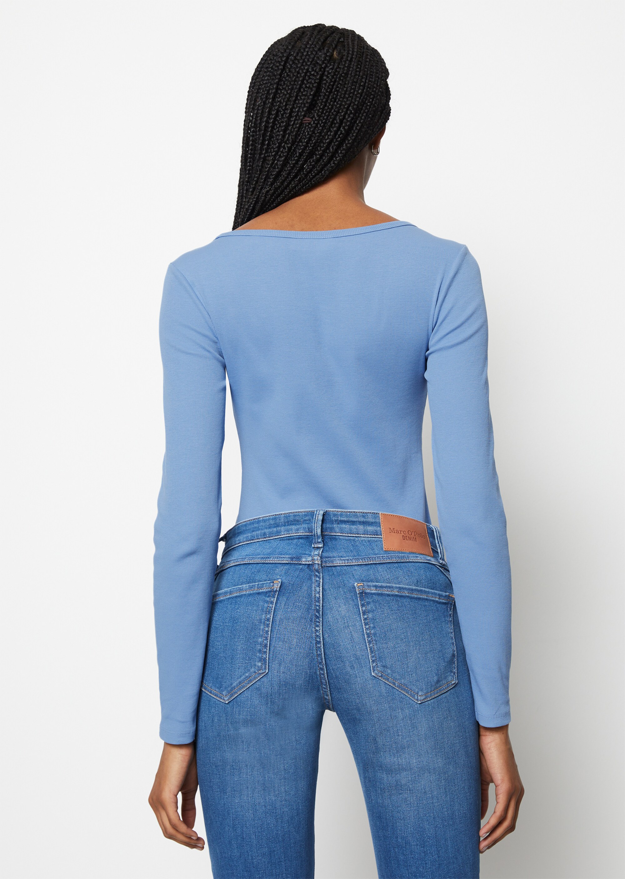 Longsleeve slimaus soft geripptem Jersey