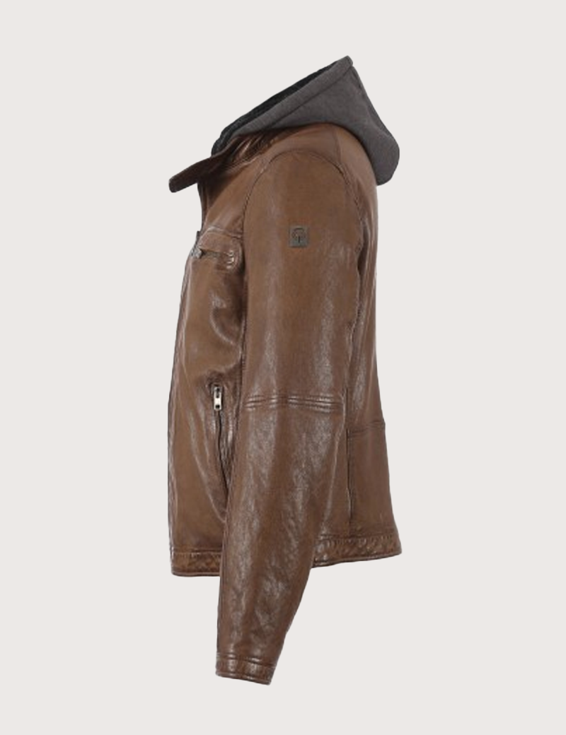 OAKWOOD BLOUSON DRINK  À CAPUCHE AMOVIBLE MARRON