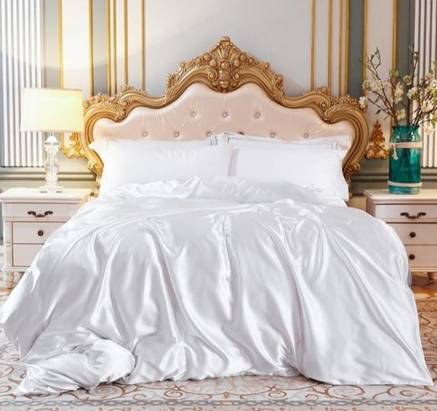 Luxury 100% Silk Duvet Cover 4 Pieces Set