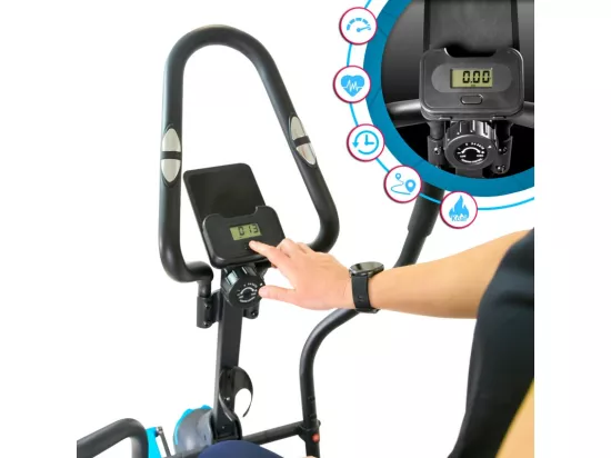 Vélo Elliptique SUPER SMART BIKE Cross trainer - 8 niveaux de résistance magnétique - Roue inertie 7Kg, Ecran d'entraînement