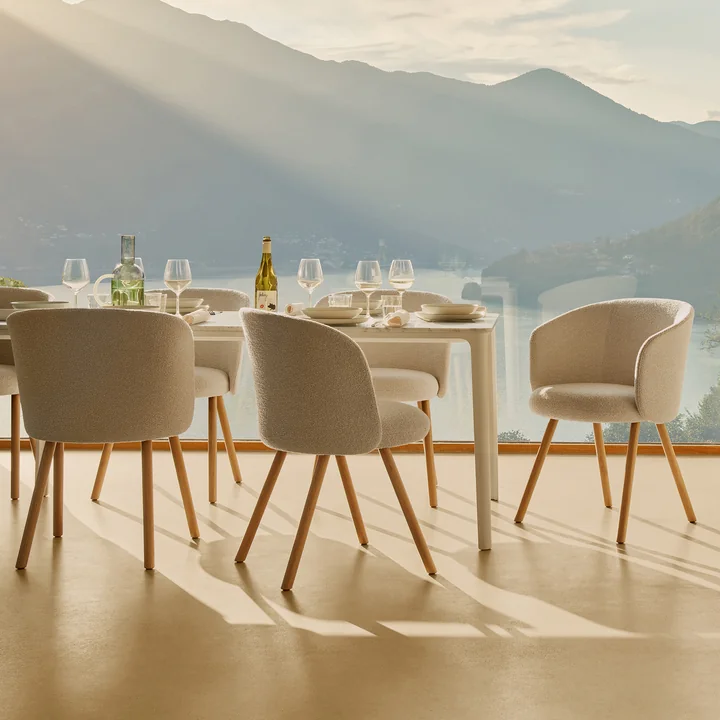 Vitra - Mikado Stuhl, Eiche natur / elfenbein/perle (Nubia 01)