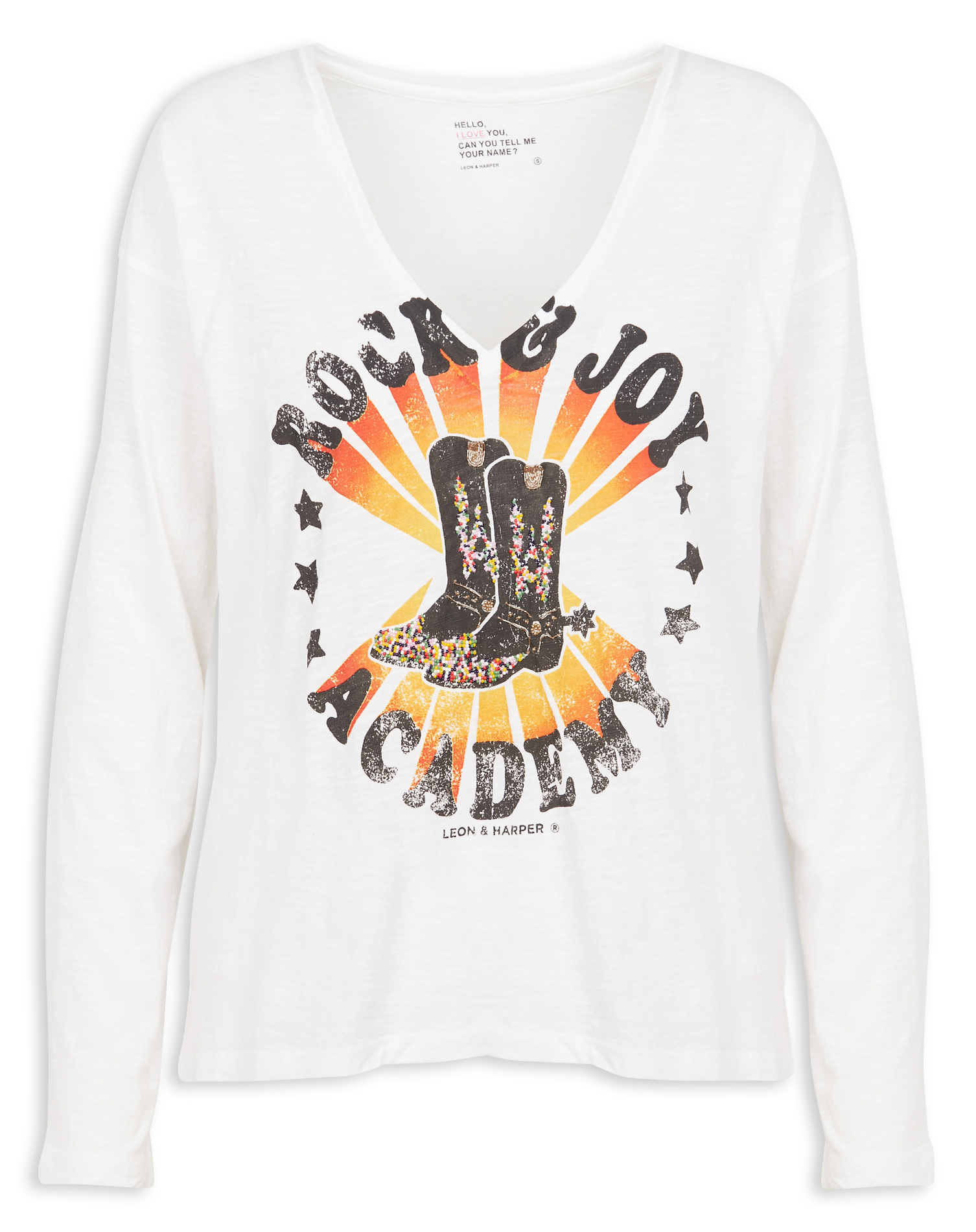 TOMY - Tee-shirt droit col V en coton organique | Blanc