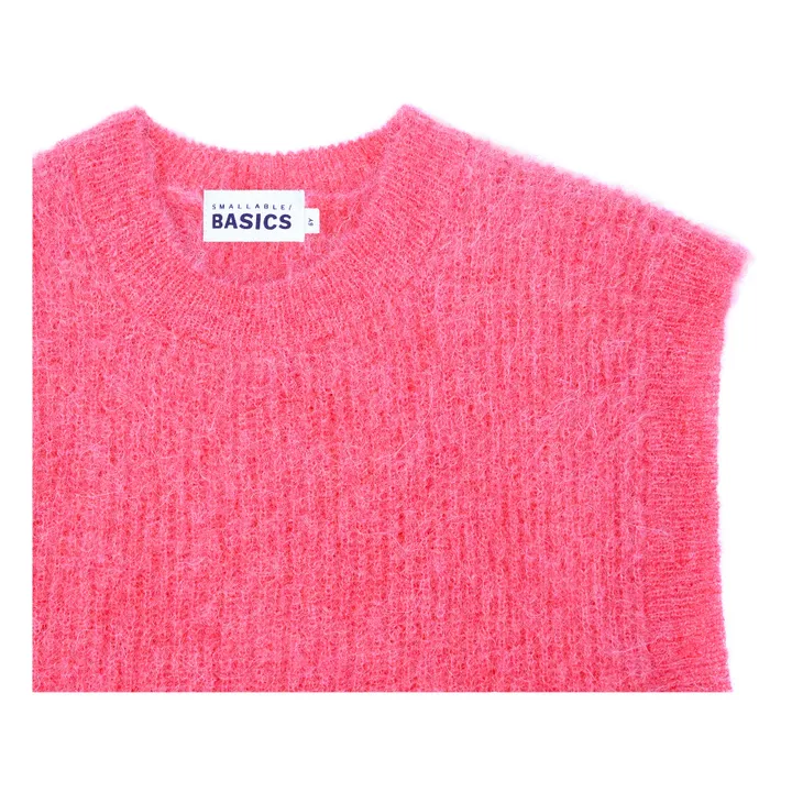 SMALLABLE BASICS Pull Fille Sans Manches Alpaga | Rouge framboise