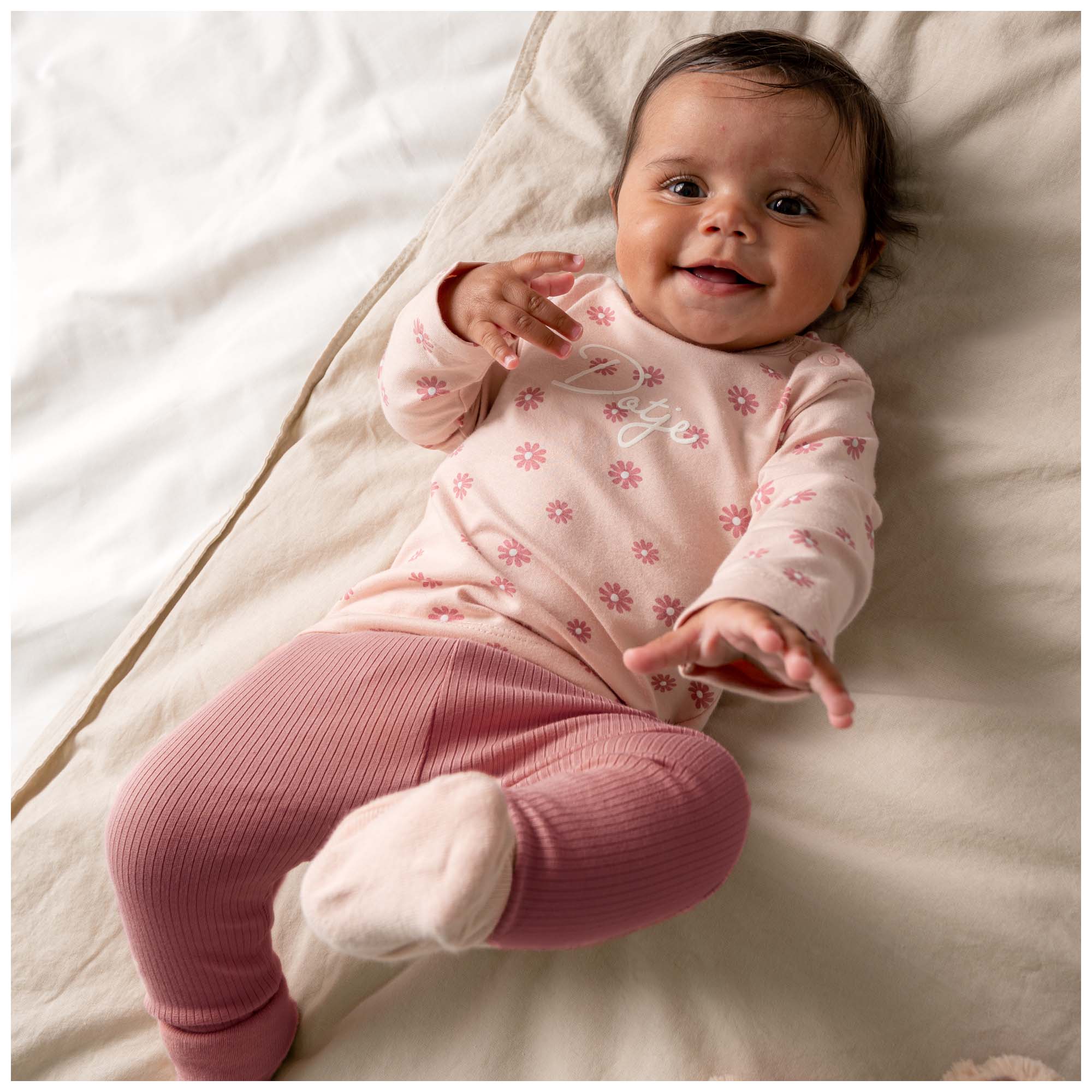 prénatal newborn shirt lange mouwen tekst roze