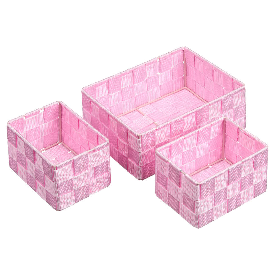 Opbergmanden Ligo Roze - 3 Stuks