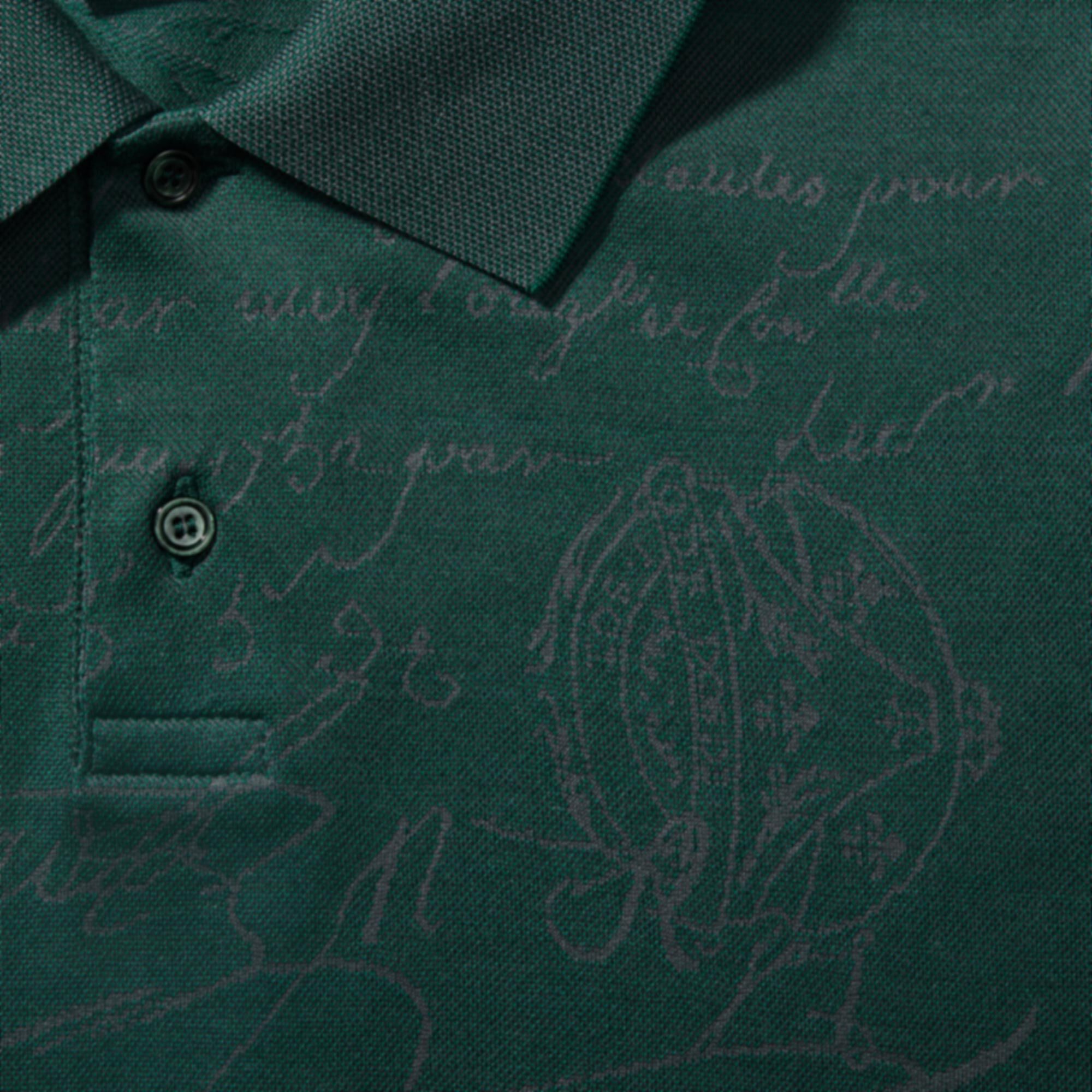 Polo Pique En Jacquard Scritto