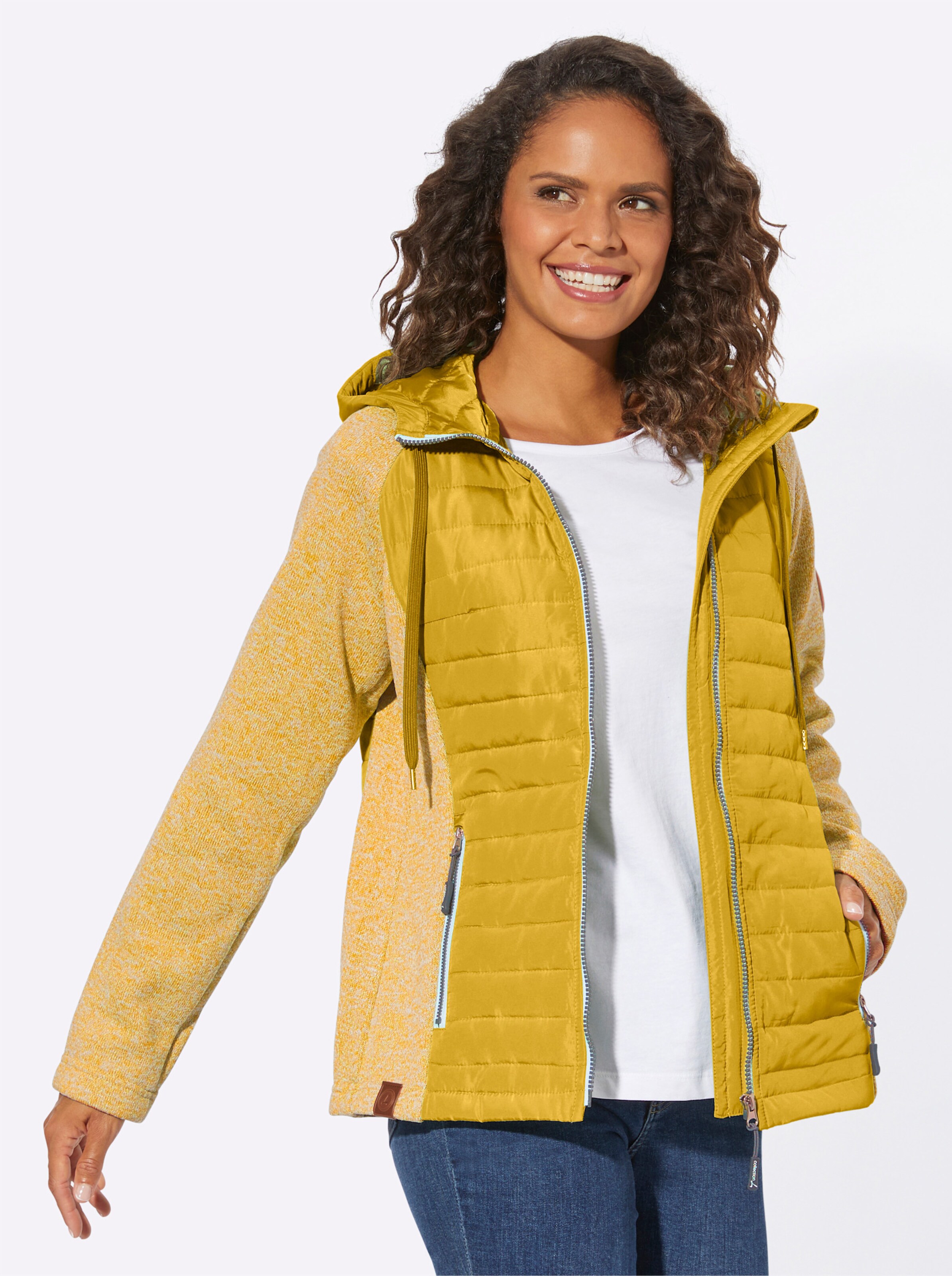 Jacke in ocker-ecru