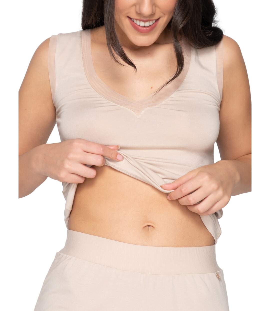 Top sans manches col V Cotton Touch Luna Splendida